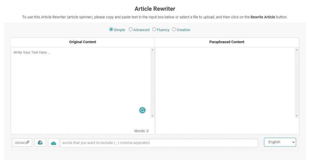 online tools for rewriting the content