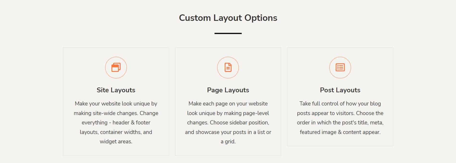 Custom Layout Options