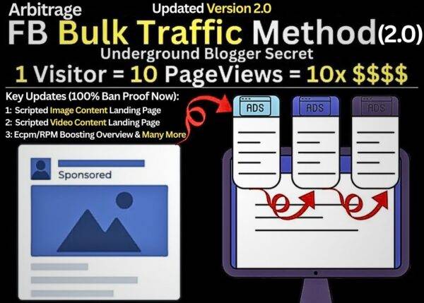 (2.0 Arbitragae) FB Ads Bulk Traffic method